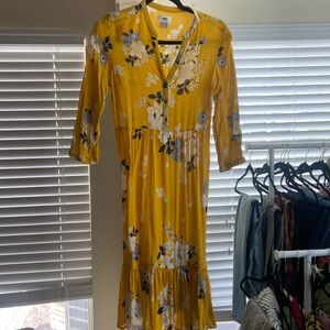 Old Navy Floral Yellow Dress